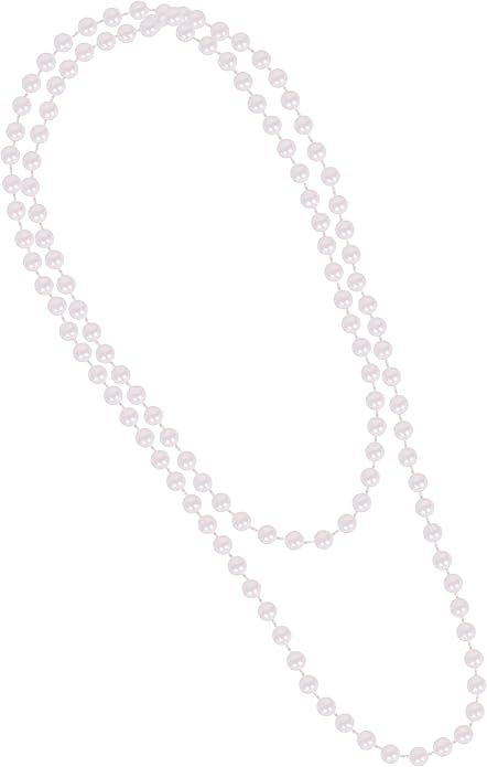 Kangaroo Vintage 48" Flapper Faux Pearl Necklace for Women White, 1 Pack - 1920s Costume Jewelry Accessory for Girls & Accessories for Women - Strand Pearls Long Necklace For Christmas Events Outfit
