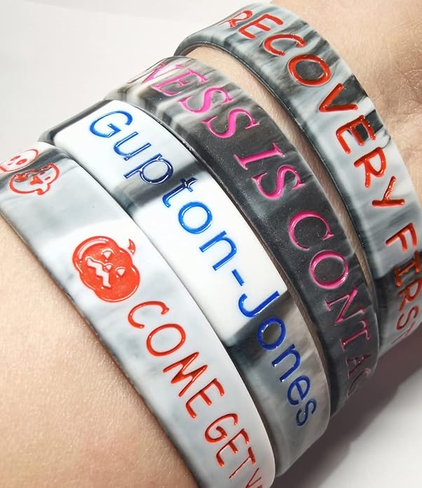 50 Custom Rubber Bracelets Personalized Silicone Wristbands Customized Bulk for Events, Support, Wedding, Awareness, Motivation Customizable