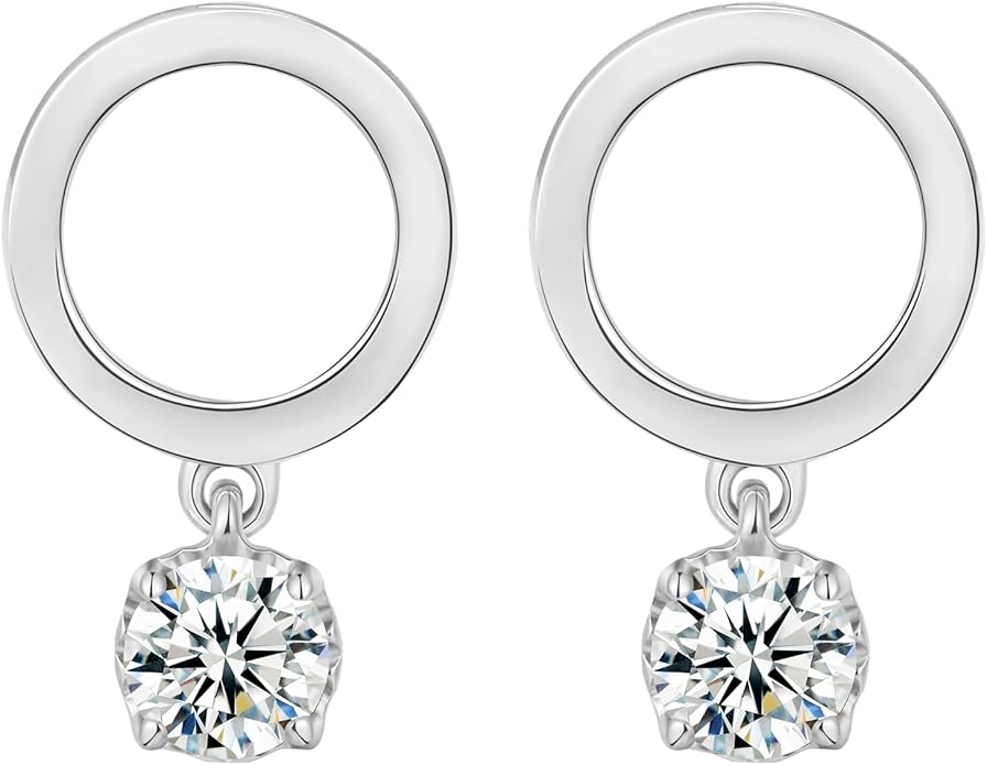 18K Yellow/White Gold Plated Silver Earring With 0.60 TCW Lab Grown Diamonds/Emerald/Blue Sapphire/Moissanite, Earrings For Women, Gift For Her Jewelry For Women Comes With Gift Box