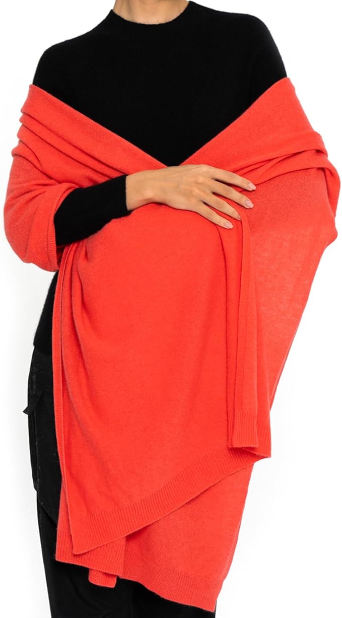 ENETIX Women's Cashmere Wool Oversized Shawl Wrap, Solid Color Pashmina Ultra Soft Stole Scarf for Women with Gift Box