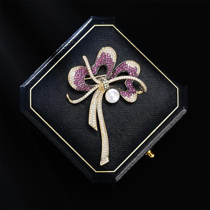 14K Gold Luxury Butterfly Brooch Sparkling Moissanite Accents & Enamel Painted Details, Retro Chic for Cheongsam, Coats & Formal Attire