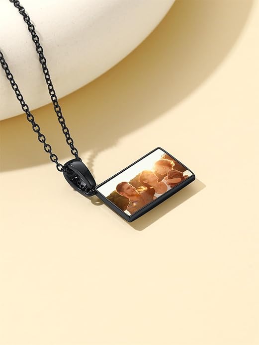 Supcare Locket Necklace That Holds Pictures-Engraved Photo Pendant Custom Jewellery Gifts for Men Women (with Jewellery Gift Box)