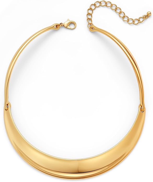 Chunky Gold Choker Collar Necklace for women Trendy Adjustable Gold Choker Necklace Statement Jewelry