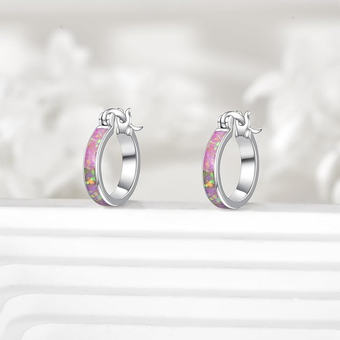 Sterling Silver Hoop Earrings Small Hoop Sun/Leaf/Triangle Huggie Earrings for Women Hypoallergenic