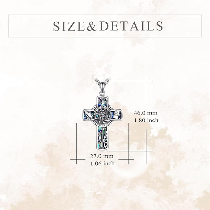YFN Patron Saint Necklace Sterling Silver Amulet Medal Pendant Religious Protector Jewelry Gifts for Women Men