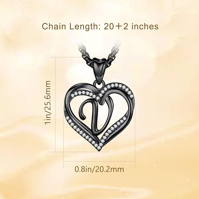 INFUSEU Unique Initial Necklaces for Women Girls Small Heart Letter Jewelry, Meaningful Personalized Gifts