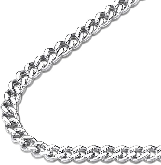 FindChic Men Curb Chain Necklace 18K Gold Plated/Stainless Steel/Black Chunky Double Tight Cuban Link Hip Hop Neck Chains for Men Boys 3.5MM/5MM/6MM/7MM/9MM/12MM 14''-30'' 8 Length Options (Send Gift Box)