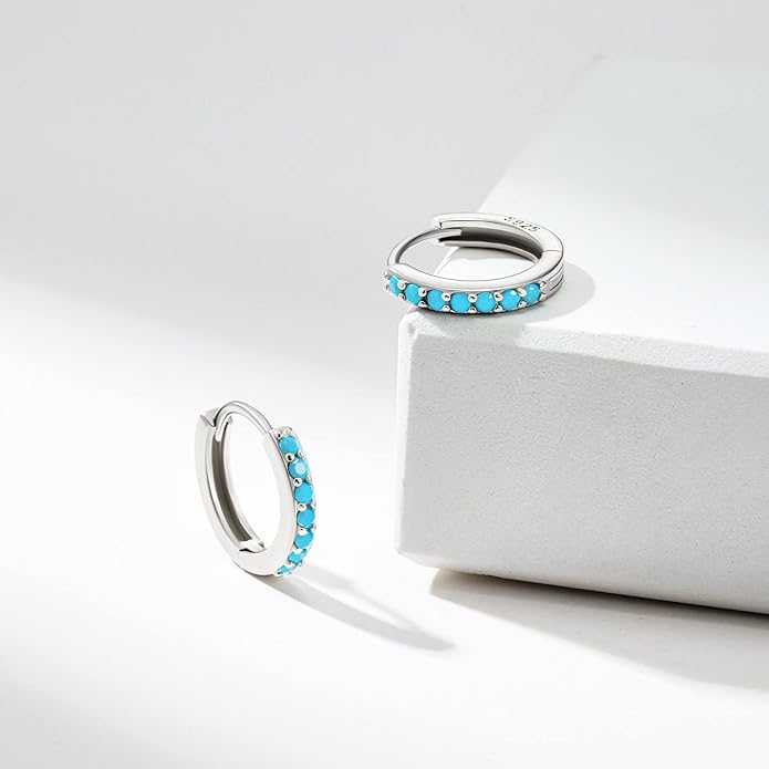 SWEETV 925 Sterling Silver Huggie Hoop Earrings for Women Girls-Tiny Small Cartilage Hoop Earring
