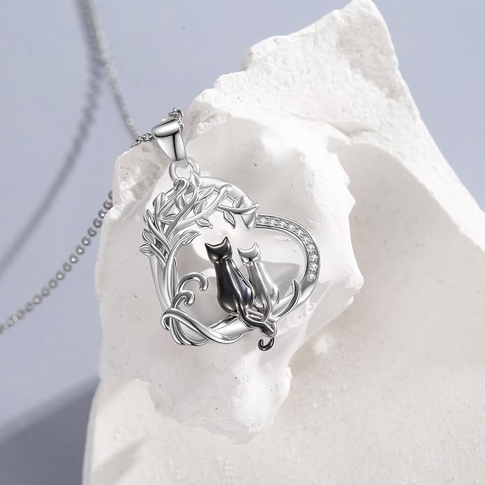 Dog Cat Necklace Pendant 925 Sterling Silver Pet Jewelry Gifts for Women