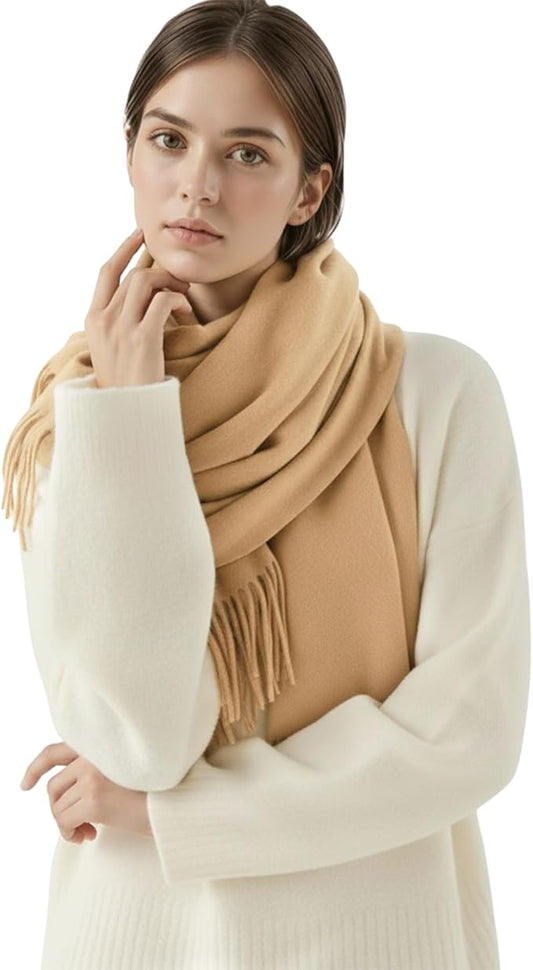 FLEESOFT Winter Wool Scarf Shawl -Thick Oversized Pashmina Shawl Wrap,Soft Warm Winter Scarves,Travel Blanket Scarf for Women