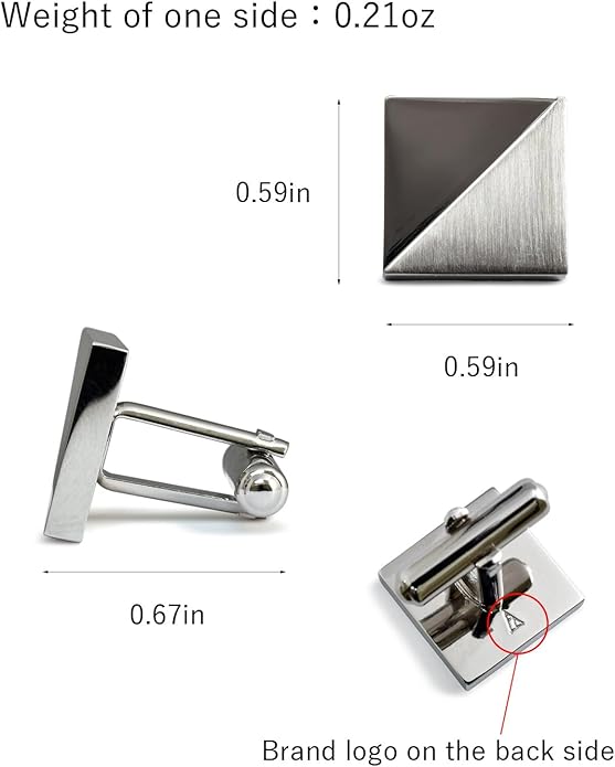 [TAVARAT] Cufflinks for Men Black Silver Tps-056