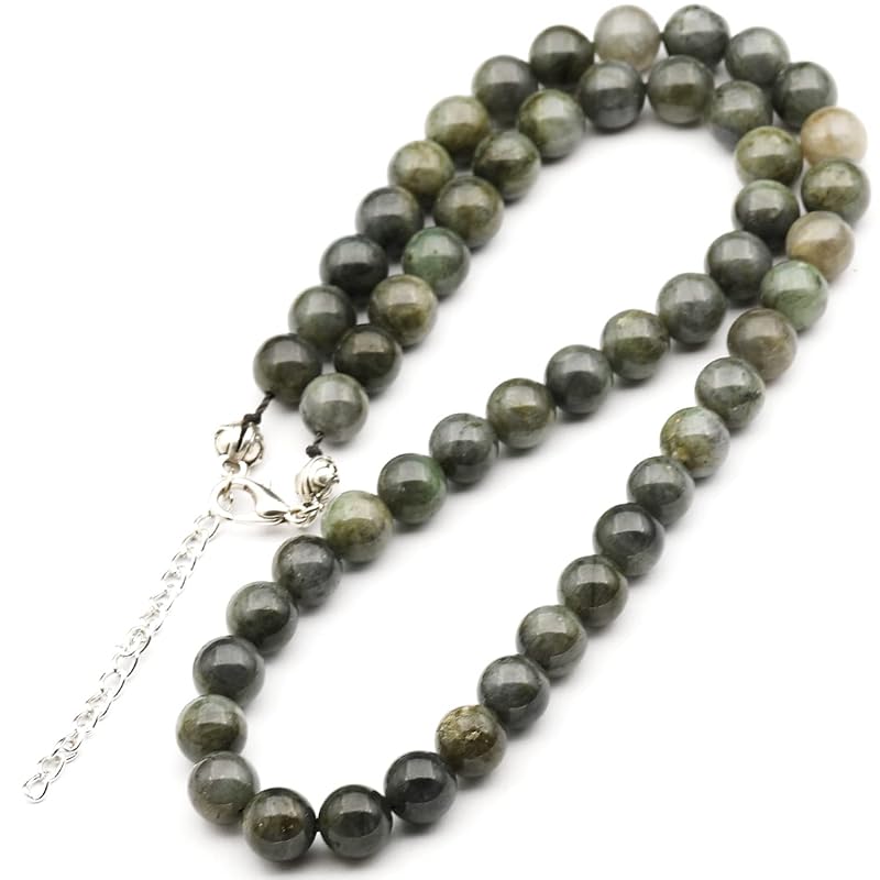 Natural Labradorite Beaded Choker, Genuine Grey Crystal Necklace, Fancy Gemstone Choker, 8mm Beads, Unique Fashion Jewelry, Healing Crystal Chakra Necklace, Durable Stone Necklace, Leo Necklace