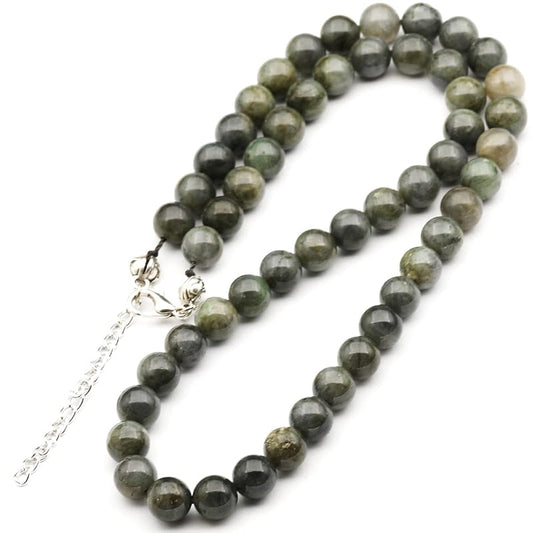 Natural Labradorite Beaded Choker, Genuine Grey Crystal Necklace, Fancy Gemstone Choker, 8mm Beads, Unique Fashion Jewelry, Healing Crystal Chakra Necklace, Durable Stone Necklace, Leo Necklace