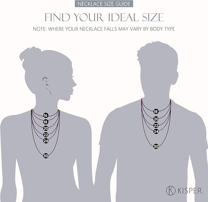 KISPER 24k White Gold Rope Chain Necklace –Thin, Dainty, White Gold Plated Stainless Steel Jewelry for Women & Men with Lobster Clasp