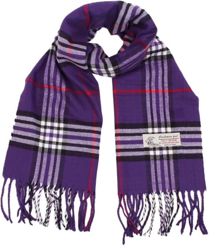 TZ Promise Tartan Plaid Cashmere Feel Classic Soft Luxurious Winter Scarf For Men Women