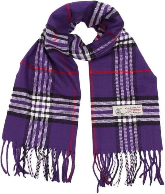 TZ Promise Tartan Plaid Cashmere Feel Classic Soft Luxurious Winter Scarf For Men Women