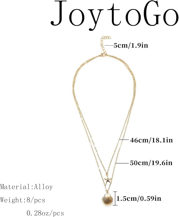 Gold Starfish Necklace for Women Beach Jewelry Accessories Sea Shell Beach Necklace Layered Starfish Pendant Beachy Ocean Necklaces Boho Cowrie Seashell Summer Necklaces Jewelry Gifts Trendy Stuff