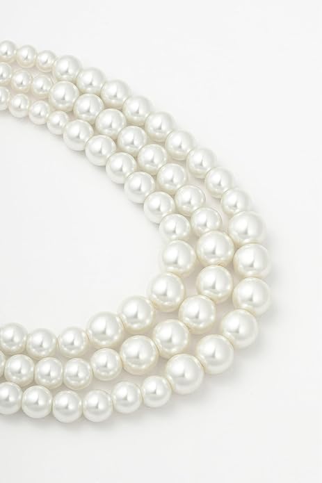 BABEYOND Round Imitation Pearl Necklace Vintage Multi Strands Necklace 20s Flapper Necklace for Party