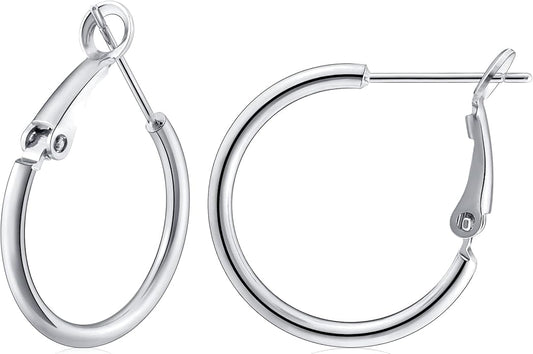 Gacimy Gold Hoop Earrings for Women 14K Gold Plated, 925 Sterling Silver Post Hypoallergenic Earrings Hoops for Women