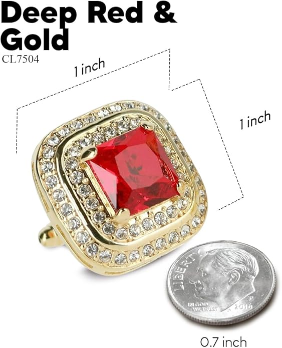 Vittorio Vico Square Colored Crystal Double Diamond Set Cufflinks
