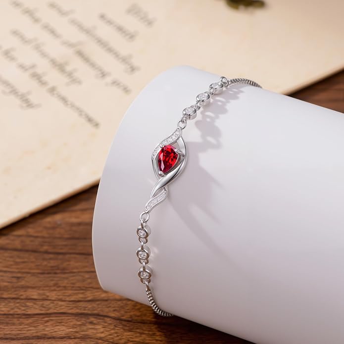 Christmas Gifts Birthstone Bracelet for Women 925 Sterling Silver Infinity Love Jewelry Birthday Gifts for Women Mom Wife Girlfriend