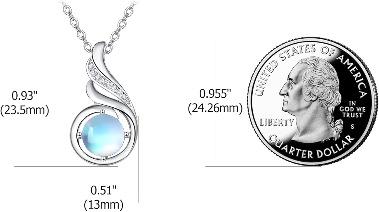 TANGPOET Birthstone Gemstone Necklaces for Women 925 Sterling Silver Dainty Pendant Jewelry Valentines Mothers Day Christmas Birthday Gifts for Mom Girlfriend Wife Daughter