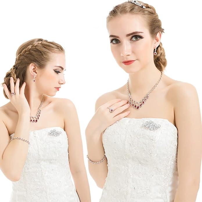 YOQUCOL Cubic Zirconia Crystal Rhinestone Wedding Brooch Pin for Women Brides Jewelry