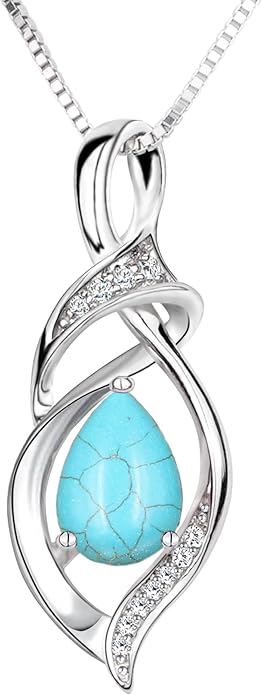Birthstone Necklace for Women 925 Sterling Silver Necklace Birthday Gifts for Women Mom Wife 18"+2" Inch
