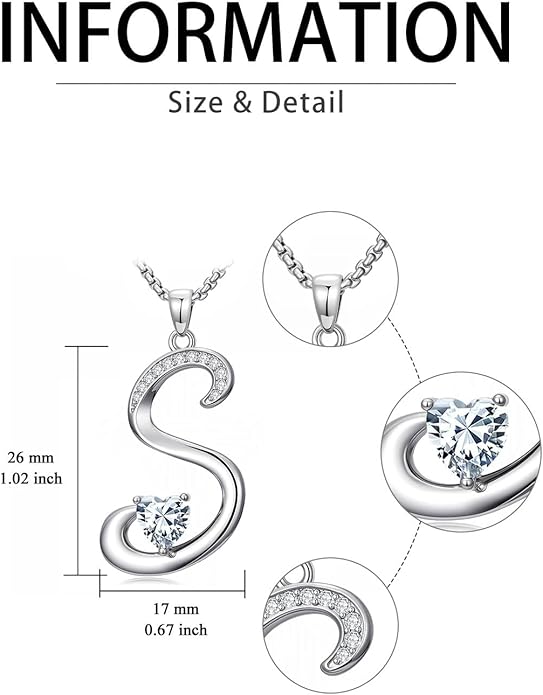 Christmas Gifts for Women Alphabet A to Z Initial Birthstone Pendant Necklaces for Women - 18k White Gold Plated Personalized Name Jewelry Valentine Mothers Day Birthday Gifts for Women Her Girlfriend