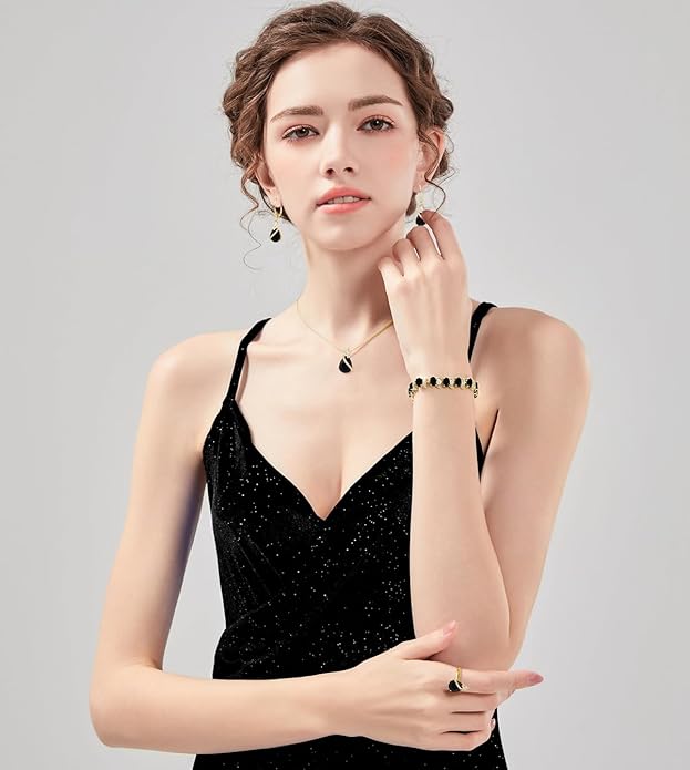 ZCGJWE Wedding Jewelry Set for Women Gem Necklace Earrings Bracelet Luxury Jewelry Set Birthday Valentine's Day Mother's Day Christmas Prom Jewelry Gift