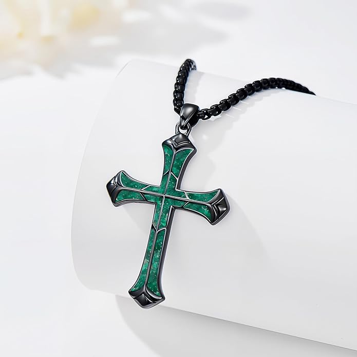 Cross Necklace for Men 925 Sterling Silver Celtic Cross Pendant Christian Jewelry Religious Christmas Gifts for Women