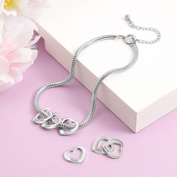 Personalized Anklets for Women Adjustable Silver Gold Anklets with Heart Name Initial Ankle Bracelets for Women Jewelry Gifts for Mom Her