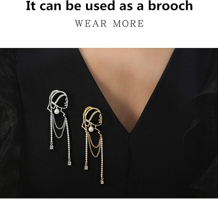 Unique Abstract Face Art | Dangle Statement Long Earrings for Women | Rhinestone Tassel Handmade Chandelier Earrings