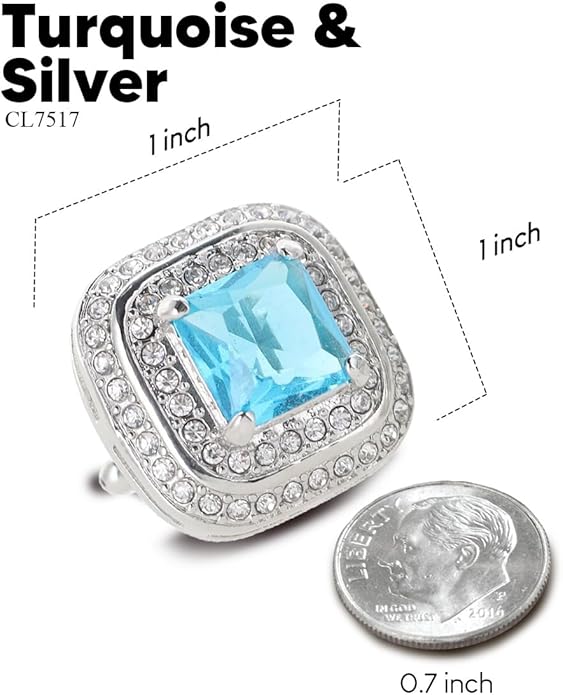 Vittorio Vico Square Colored Crystal Double Diamond Set Cufflinks