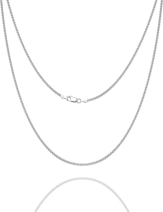 925 Sterling Silver Box Chain 2/3/4/5mm Necklace for Men Silver Link Chain for Women 16/18/20/22/24/26/30 Inches