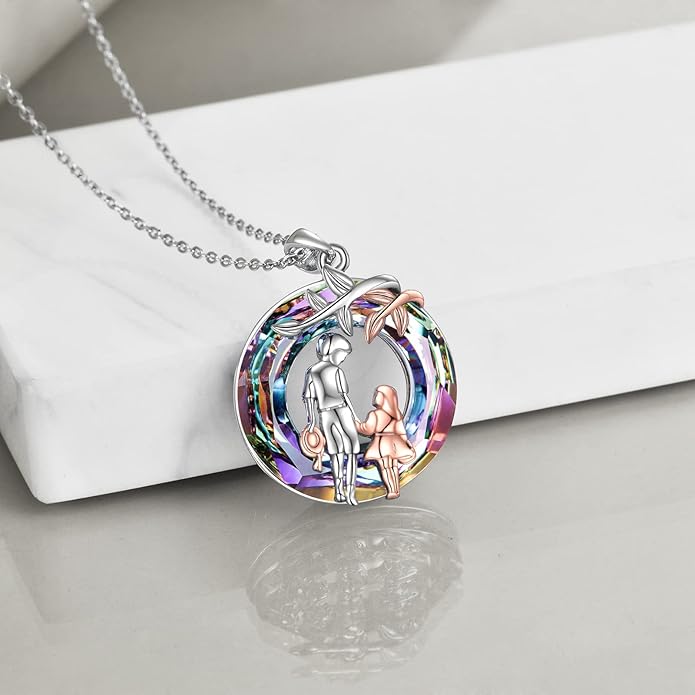 AOBOCO Gifts for Sister 2 3 Sisters Necklace for Women Sterling Silver Sister Crystal Pendant Jewelry Birthday Christmas Gifts for Friend Female Friendship Lasts Forever