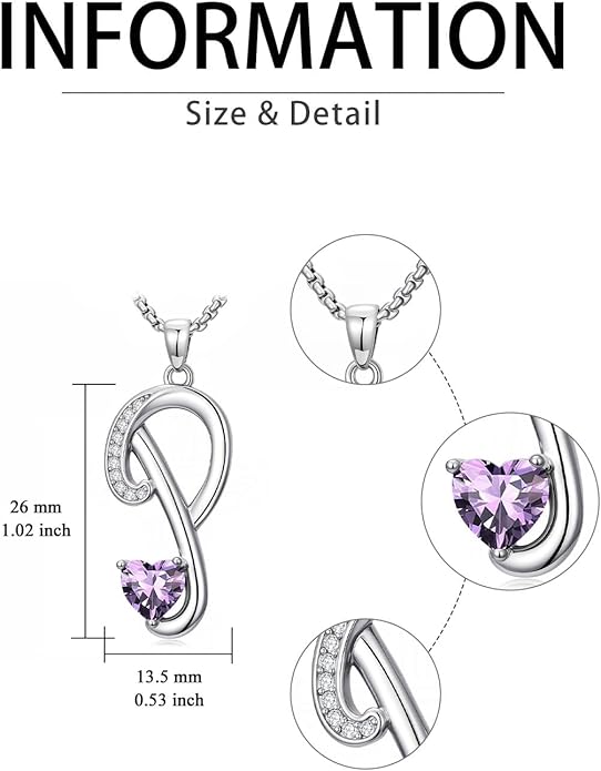 Christmas Gifts for Women Alphabet A to Z Initial Birthstone Pendant Necklaces for Women - 18k White Gold Plated Personalized Name Jewelry Valentine Mothers Day Birthday Gifts for Women Her Girlfriend