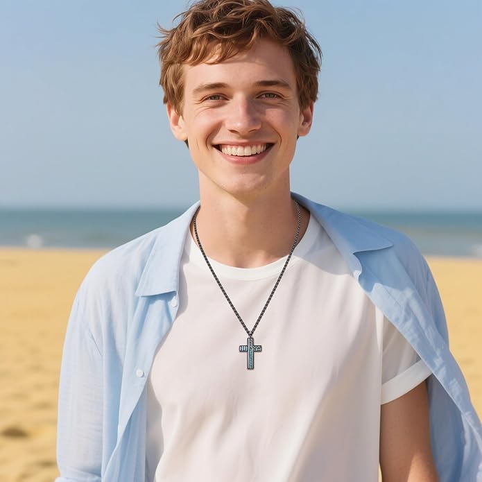 Cross Necklace for Men 925 Sterling Silver Celtic Cross Pendant Christian Jewelry Religious Christmas Gifts for Women