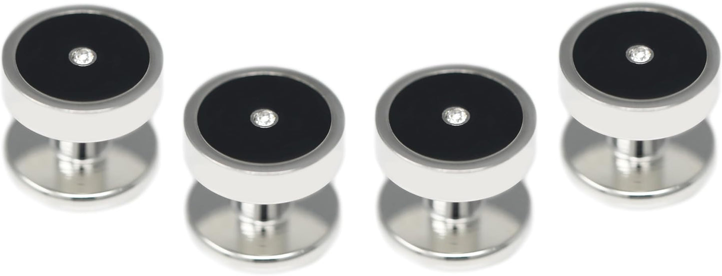 MENDEPOT Men Formal Wear Dress Shirt Cufflinks And Studs Set With Box Wedding Groom Groomsmen Gift