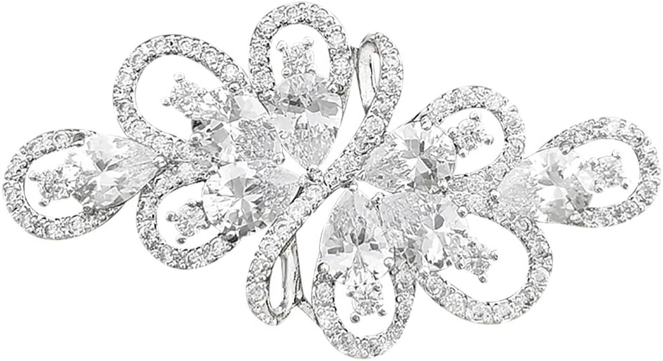 YOQUCOL Cubic Zirconia Crystal Rhinestone Wedding Brooch Pin for Women Brides Jewelry