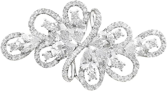 YOQUCOL Cubic Zirconia Crystal Rhinestone Wedding Brooch Pin for Women Brides Jewelry