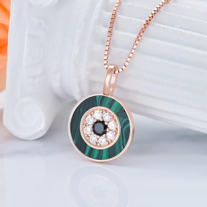 PEIMKO Evil Eye Necklace for Women 925 Sterling Silver Greek Protection Evil Eye Necklaces Jewelry Amulet Gift for Women