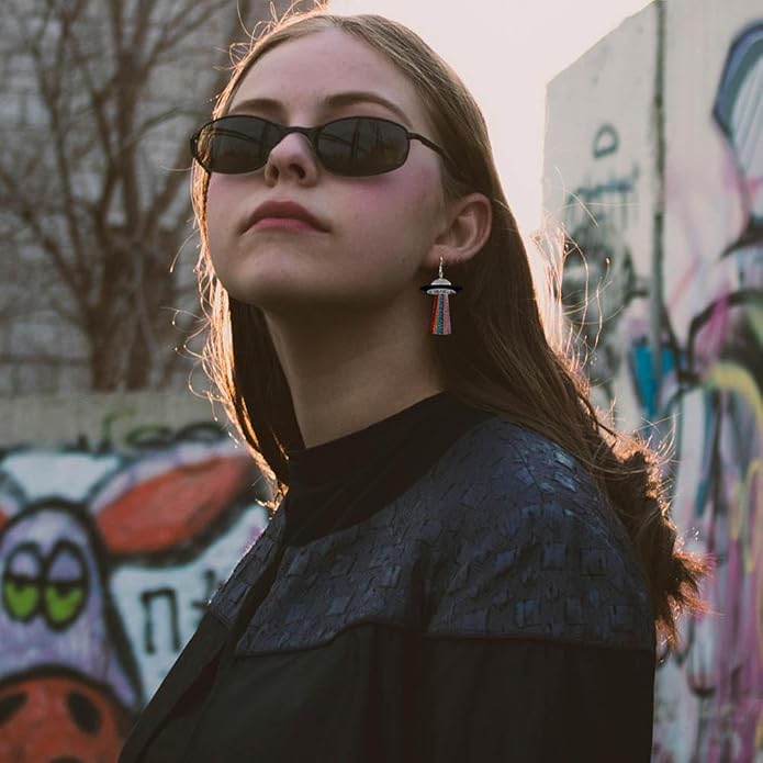 Madison Tyler 80s 90s Earrings for Women | Fun UFO Alien Earrings Space Earrings for Women