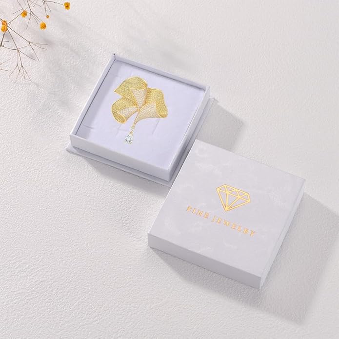 Flower Brooch Pin - Rhinestone Flower Pin 18k Gold Plated - Thanksgiving Day, Birthday, Wedding Gifts for Mom, Wife