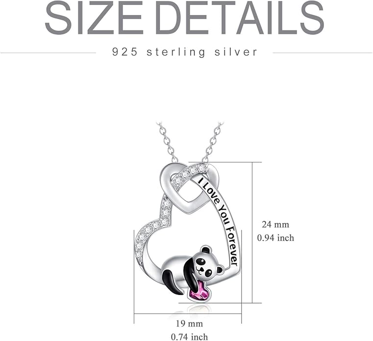 AOBOCO I Love You Forever Elephant/Koala/Sloth Cute Animal Heart Pendant Necklace with Austrian Crystal, Valentines Anniversary Birthday Jewelry Gift for Women