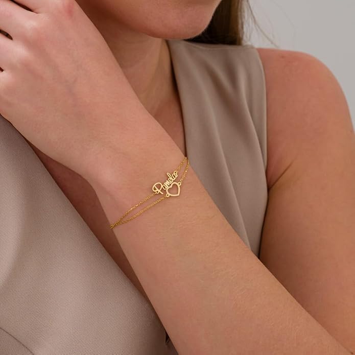 Custom Bracelet with Name 18K Gold Plated Personalized Name Ankle Bracelet Adjustable, Customized Beach Jewelry Gifts for Women Girlfriend