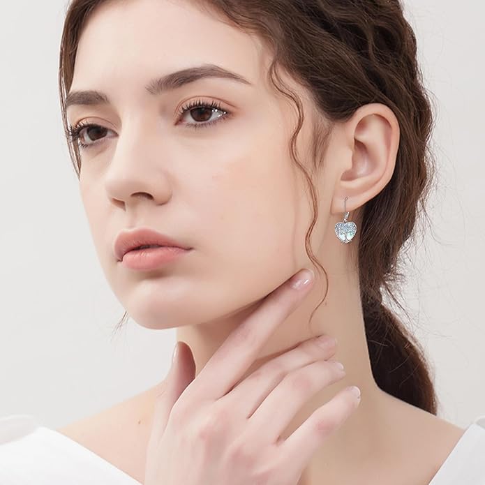 Moonstone Filigree Drop Dangle Teardrop Earrings 925 Sterling Silver Moonstone Leverback Earrings for Women Jewelry Gifts