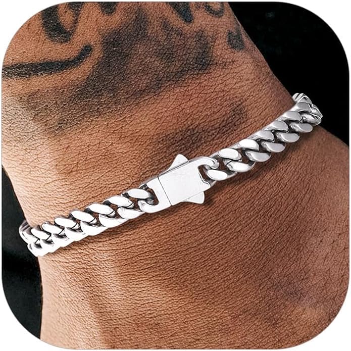 Richsteel 5/7/9/12mm Wide Miami Cuban Link Chain Bracelet for Men Women,Stainless Steel/Gold/Black Plated,7.4/8.2/9 Inch Length,Hip Hop Urban Street-wear Jewelry(Gift Wrapped)
