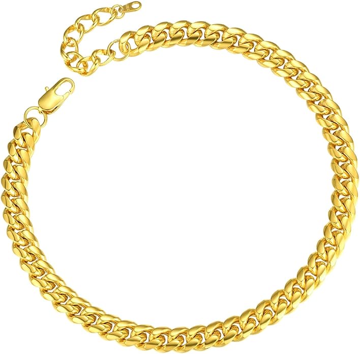 ChainsPro Chunky Miami Cuban Link Chains for Men,Stainless Steel Cuban Chain Necklace,4.8/6/10/14mm Width,No Tarnish& Thick Hip Hop Jewelry,18-30 inch Length, Black/Gold Plated/Silver,Send Gift Box