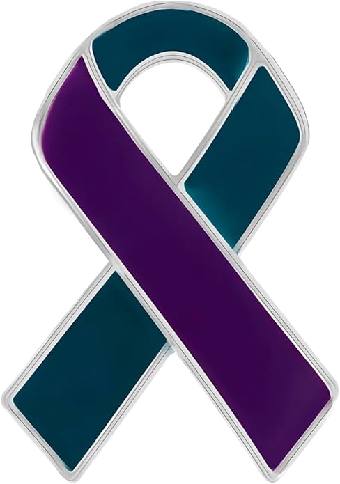 Suicide Awareness and Prevention Pin - Bulk Packs - Variety Pack of Teal & Purple Ribbon Pin Perfect for Support Groups, Gift-Giving and Fundraising